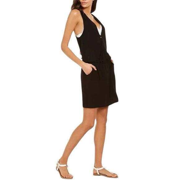 NWT Calvin Klein | Surplice Racer-Back Tunic Swim Black S/M - Picture 1 of 10